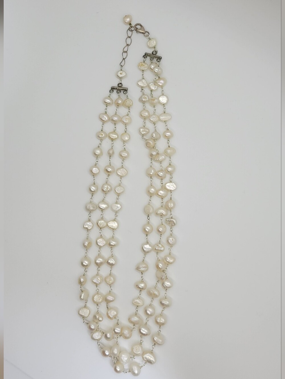 Genuine Pearl Multi String Necklace